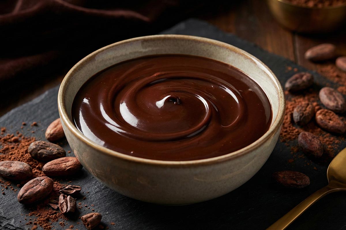 Rich dark chocolate ganache with extended shelf life