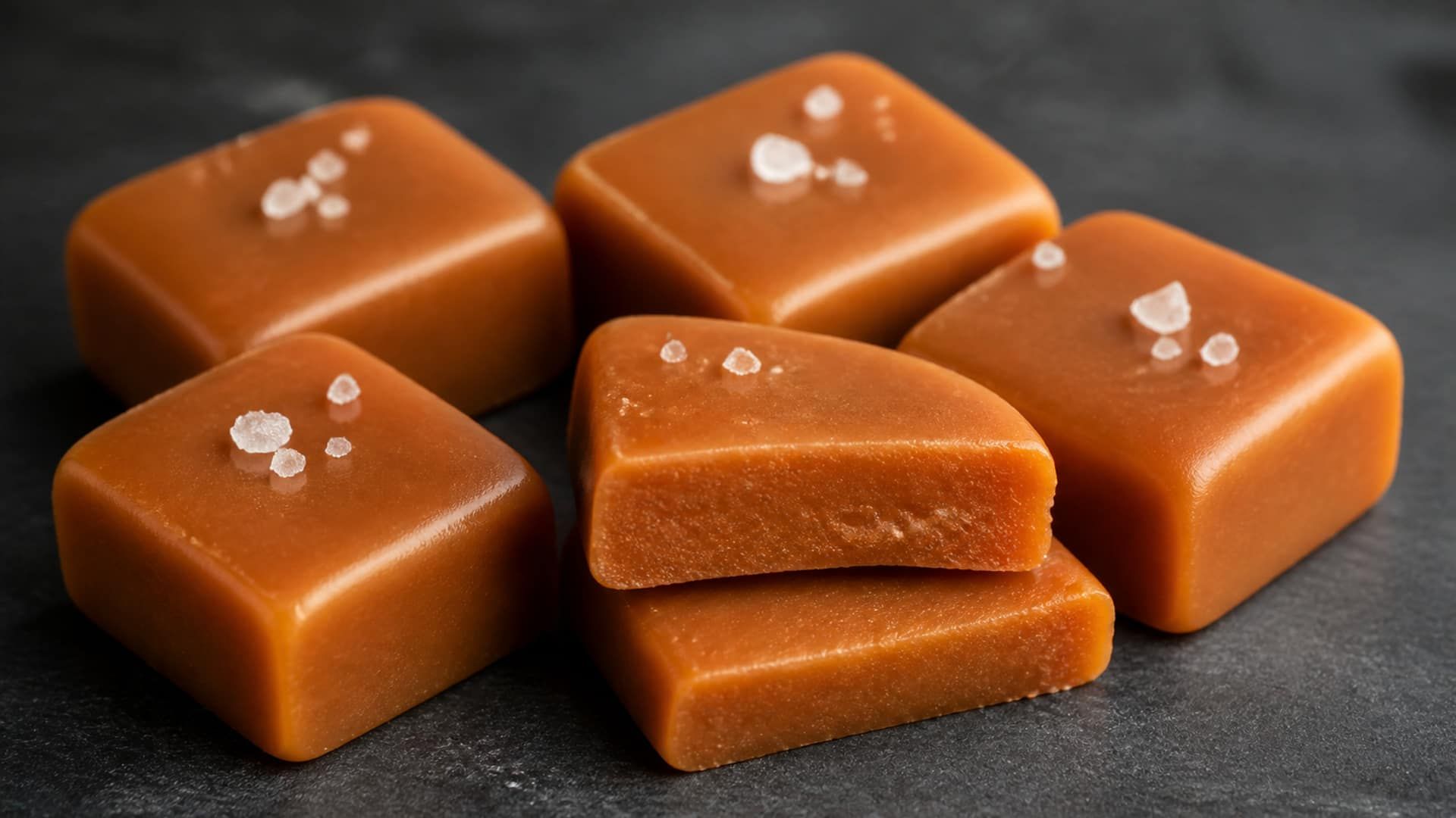 Stretchy chewy caramel showing perfect texture