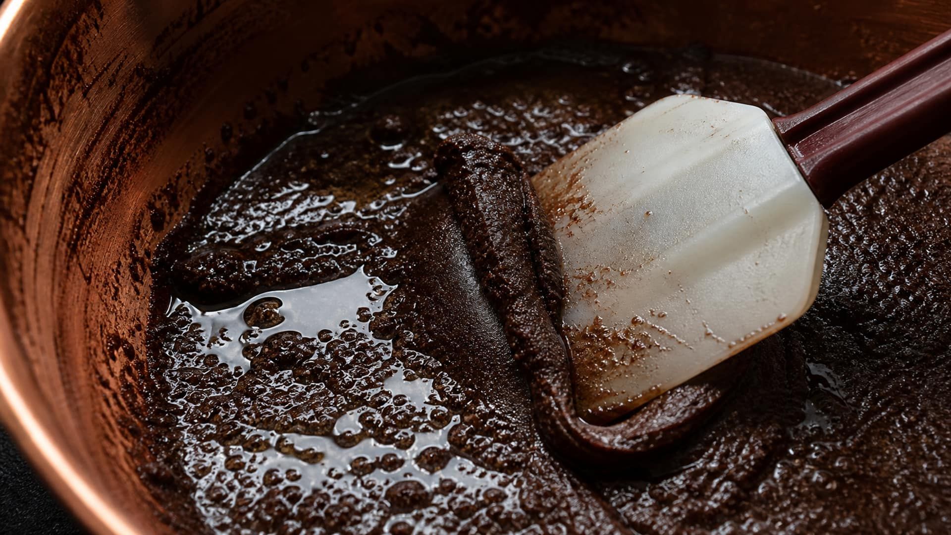 Split ganache showing fat separation